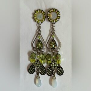 Ayala Bar Green Beaded Drop Earrings.